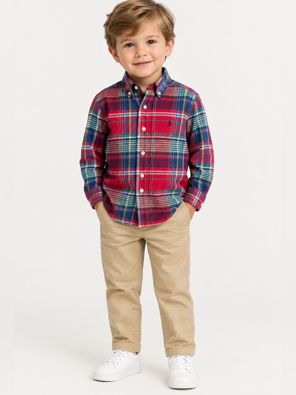 Ralph Lauren Toddler Boys Plaid Button-Down Shirt Old Money Preppy Classic